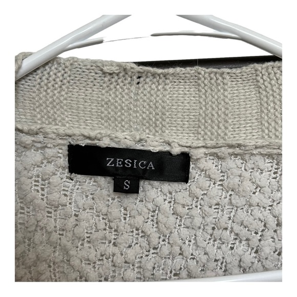 Zesica Women's Cardigan Sweater Long Sleeve Open Front Knit S Cream‎ - Picture 2 of 5